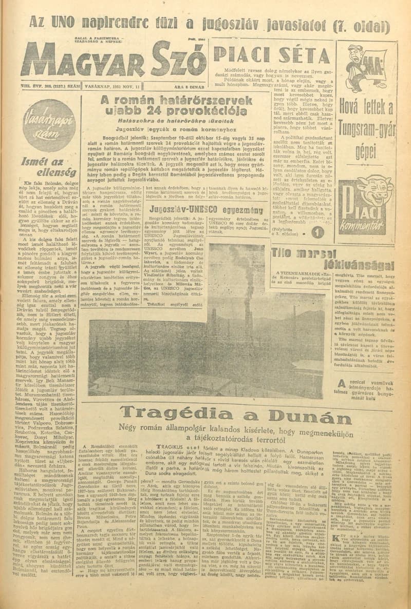 Magyar Szó, 8. évf. 1951. november 11. 268. sz. 1–8. oldal