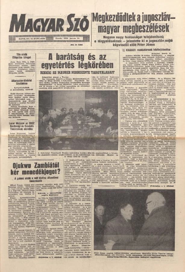 Magyar Szó, 27. évf. 1970. január 14. 12. sz. 1–16. oldal