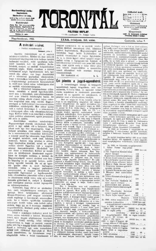 Torontál, 32. évf. 1903. július 9. 153. sz.
