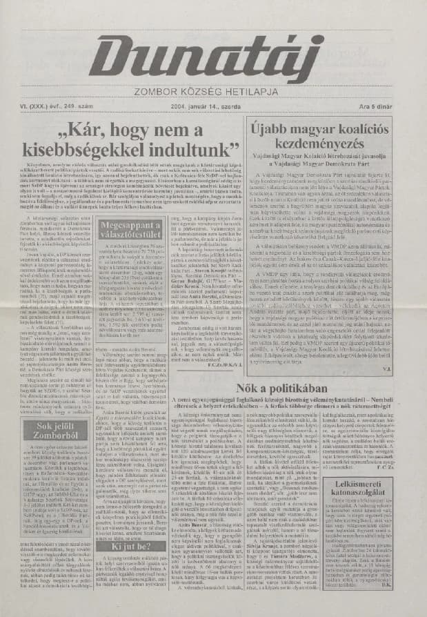 Dunatáj, 6. évf. 2004. január 14. 249. sz.
