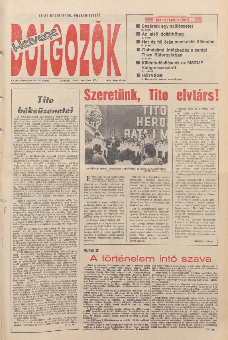 Dolgozók, 34. évf. 1980. március 27. 12. sz.