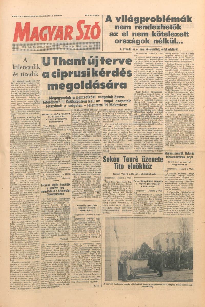 Magyar Szó, 21. évf. 1964. február 23. 53. sz. 1–24. oldal