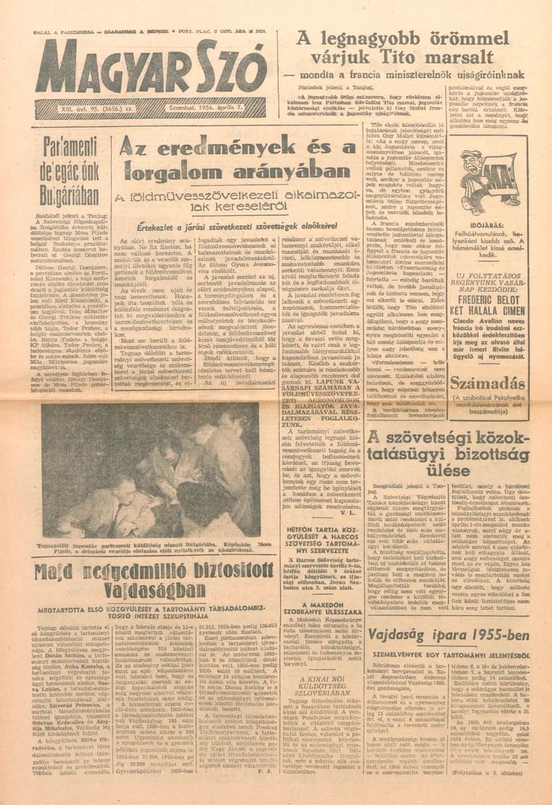 Magyar Szó, 13. évf. 1956. április 7. 95. sz. 1–12. oldal