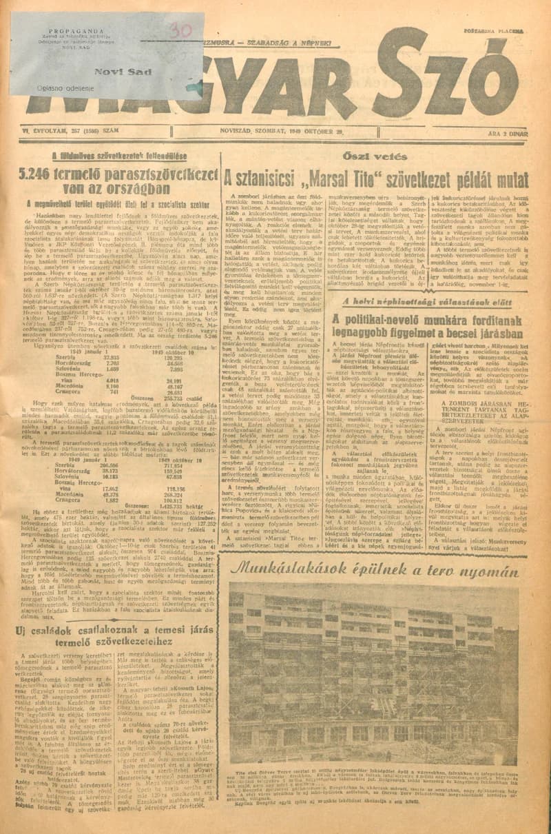 Magyar Szó, 6. évf. 1949. október 29. 257. sz. 1–4. oldal