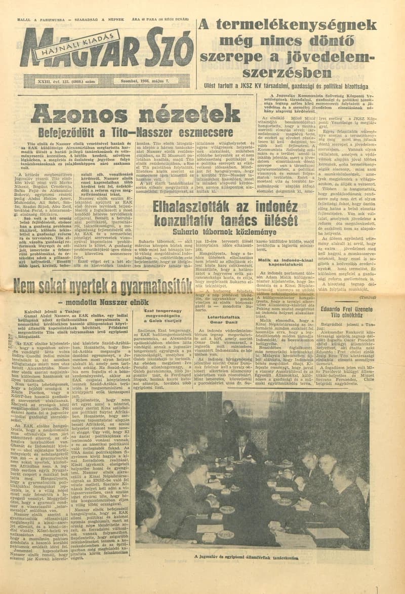 Magyar Szó, 23. évf. 1966. május 7. 123. sz.
