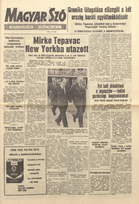 Magyar Szó, 26. évf. 1969. szeptember 18. 258. sz. 1–16. oldal