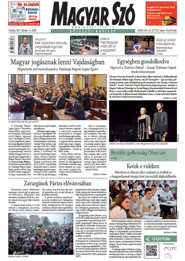 Magyar Szó, 74. évf. 2017. február 13. 35. sz. 1–20. oldal