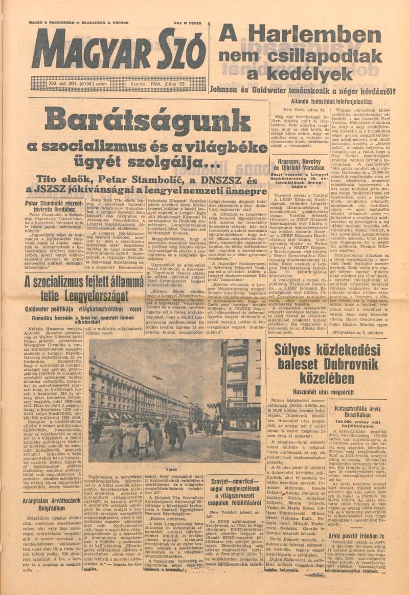 Magyar Szó, 21. évf. 1964. július 22. 201. sz. 1–14. oldal