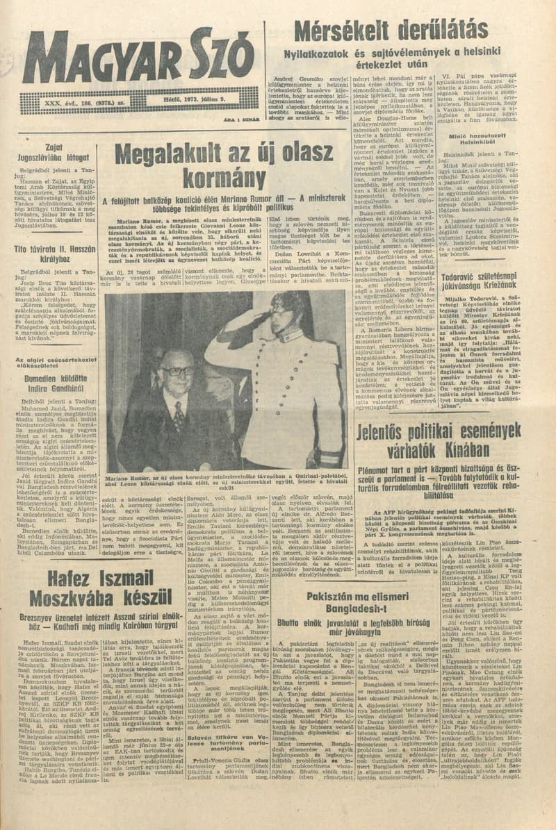 Magyar Szó, 30. évf. 1973. július 9. 186. sz. 1–4. oldal