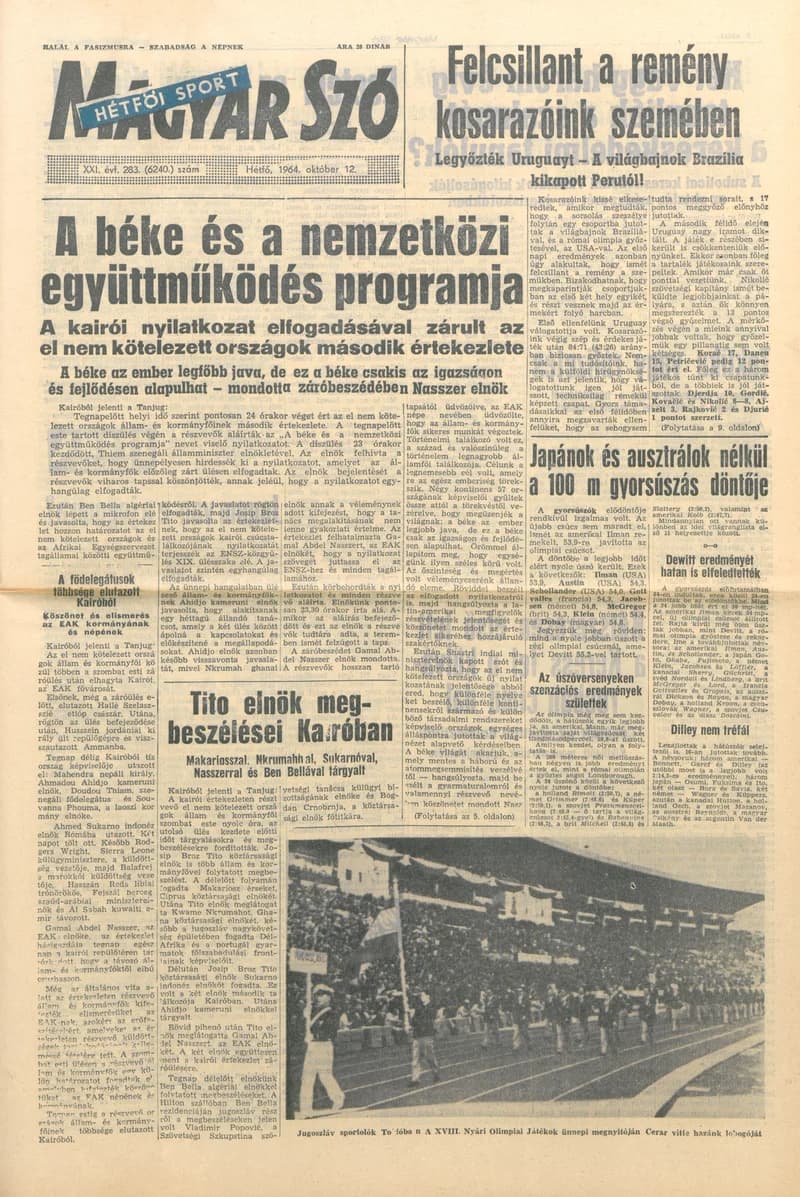 Magyar Szó, 21. évf. 1964. október 12. 283. sz.