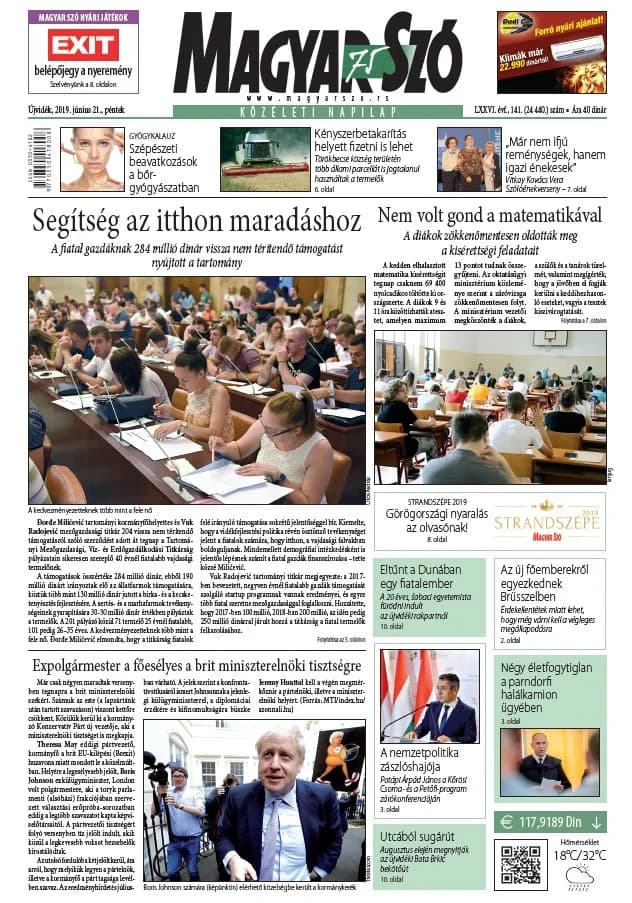 Magyar Szó, 76. évf. 2019. június 21. 141. sz. 1–16. oldal