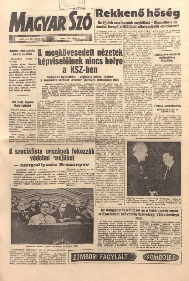 Magyar Szó, 25. évf. 1968. július 9. 187. sz. 1–12. oldal