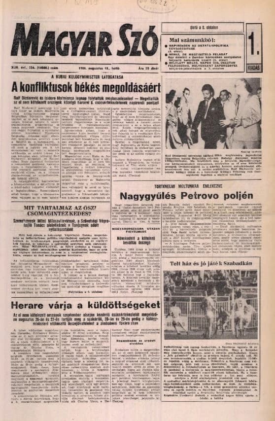 Magyar Szó, 43. évf. 1986. augusztus 18. 226. sz. 1–16. oldal