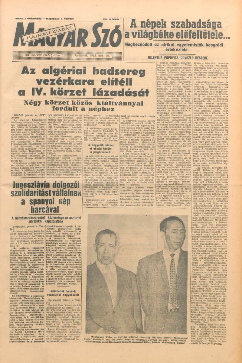 Magyar Szó, 19. évf. 1962. augusztus 30. 239. sz. 1–12. oldal