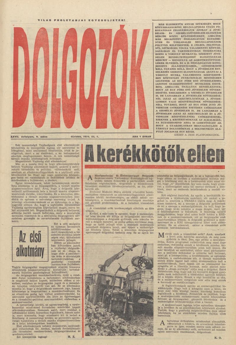 Dolgozók, 28. évf. 1974. március 1. 9. sz.