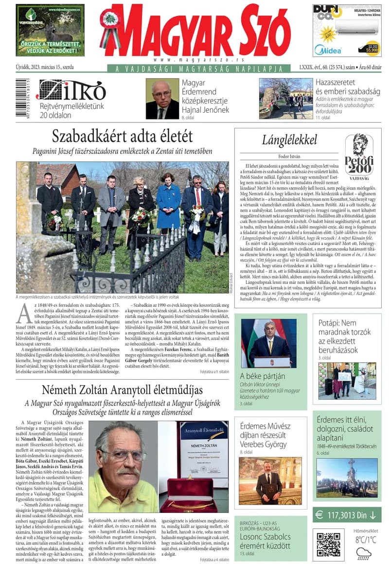 Magyar Szó, 80. évf. 2023. március 15. 60. sz. 1–16. oldal