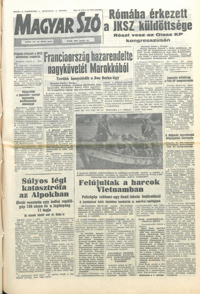 Magyar Szó, 23. évf. 1966. január 25. 23. sz.