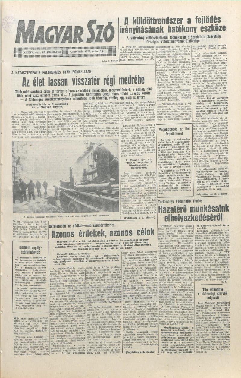 Magyar Szó, 34. évf. 1977. március 10. 67. sz.