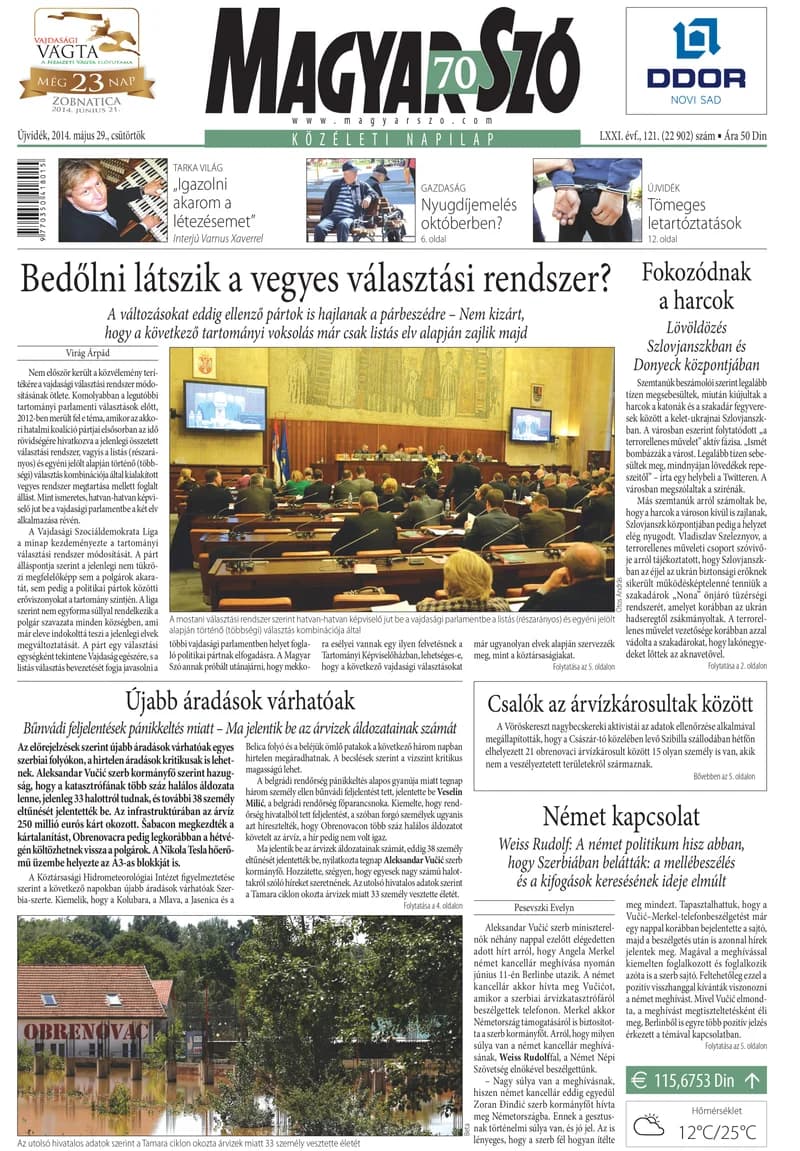 Magyar Szó, 71. évf. 2014. május 29. 121. sz. 1–20. oldal