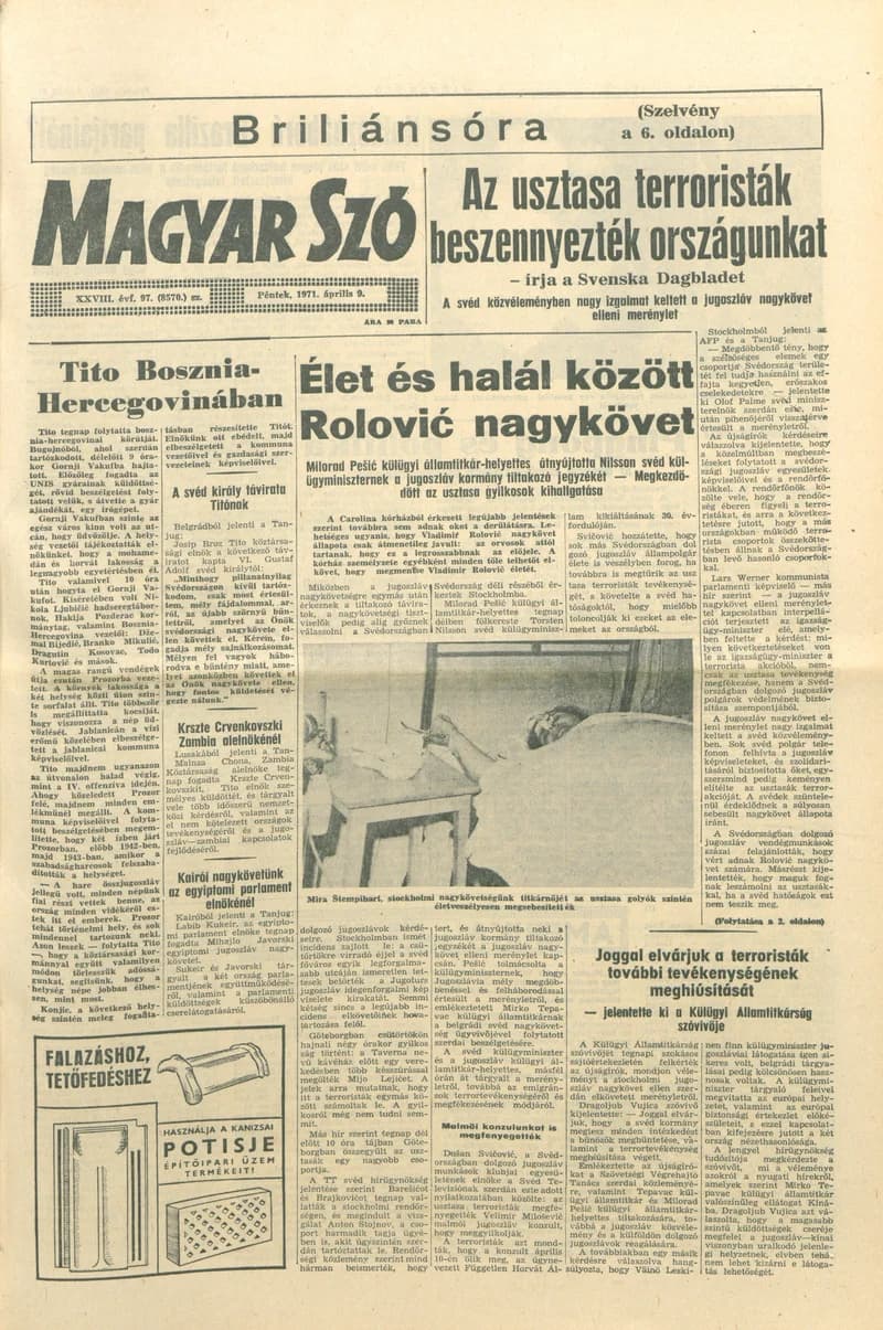 Magyar Szó, 28. évf. 1971. április 9. 96. sz. 1–12. oldal