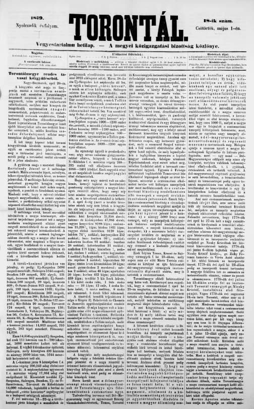 Torontál, 8. évf. 1879. május 1. 18. sz.