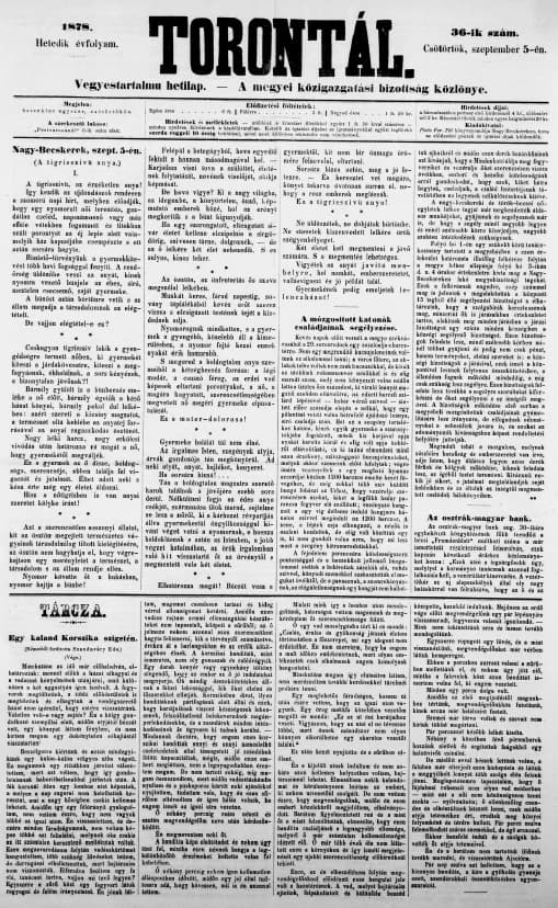 Torontál, 7. évf. 1878. szeptember 5. 36. sz.