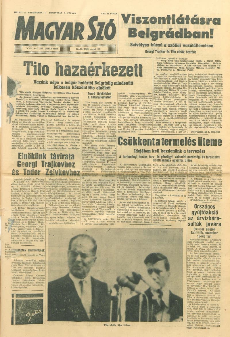 Magyar Szó, 22. évf. 1965. szeptember 28. 267. sz. 1–16. oldal