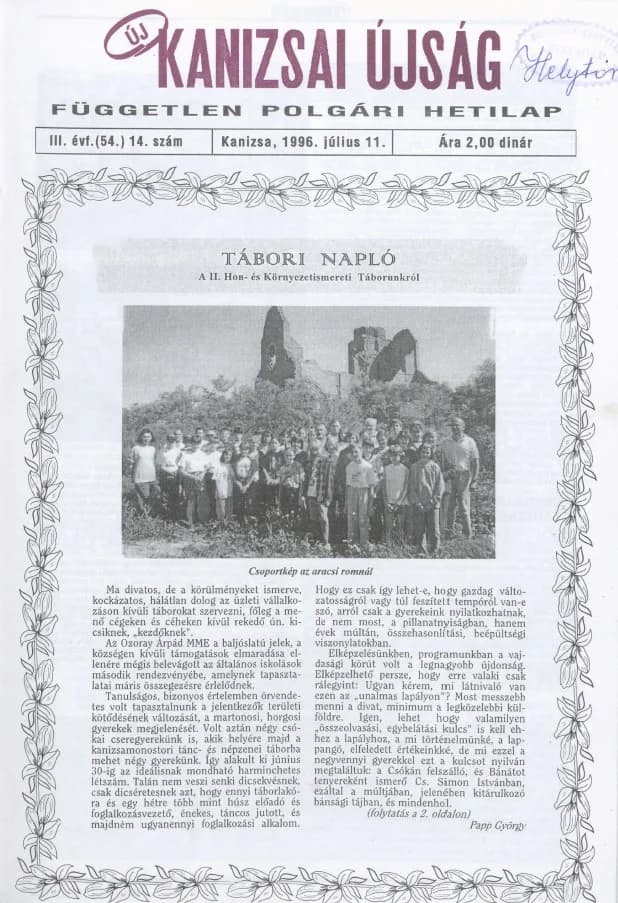 Új Kanizsai Újság, 3. évf. 1996. július 11. 14. sz.