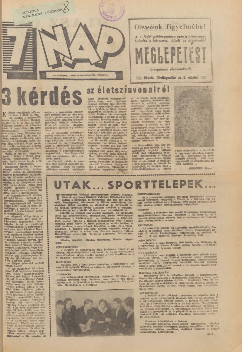 7 Nap, 15. évf. 1960. február 14. 8. sz.