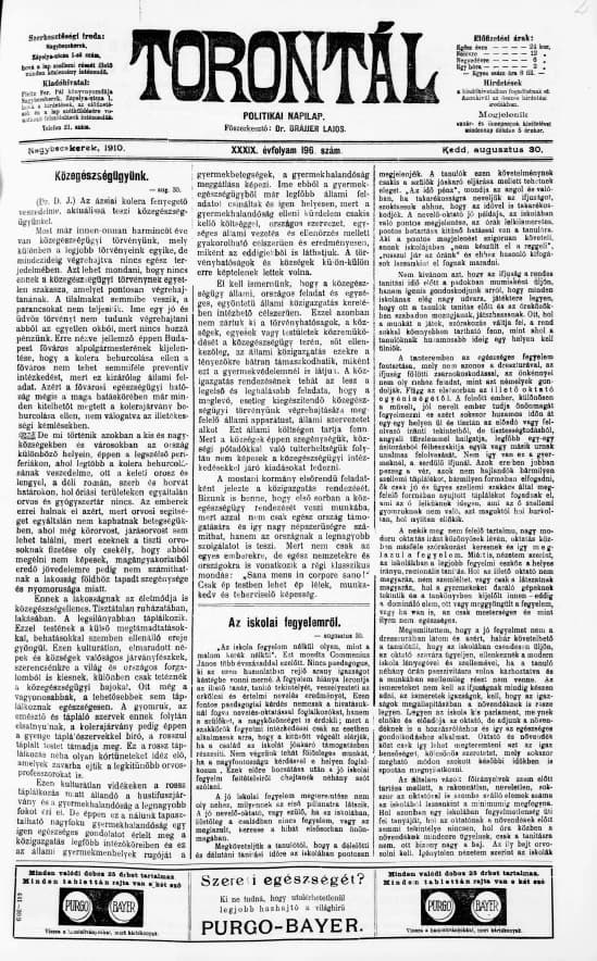 Torontál, 39. évf. 1910. augusztus 30. 196. sz.