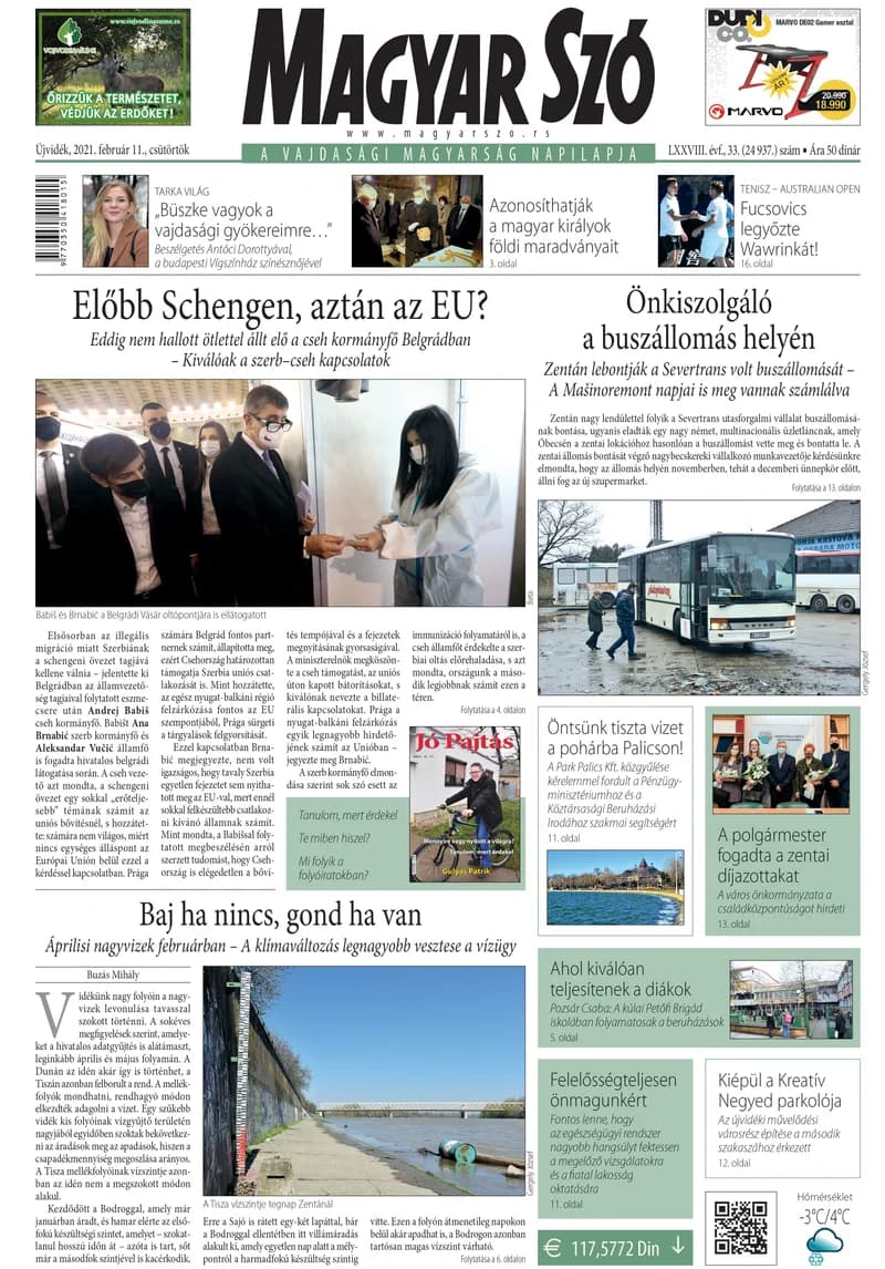 Magyar Szó, 78. évf. 2021. február 11. 33. sz. 1–20. oldal