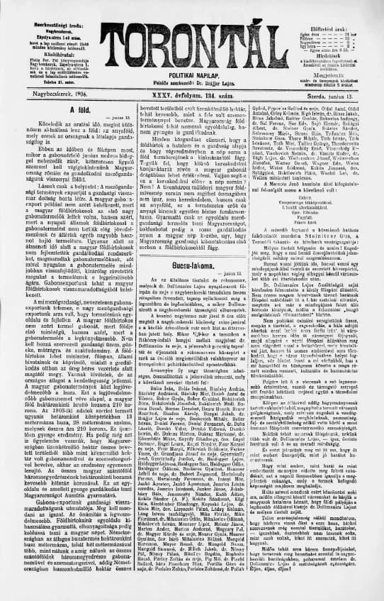Torontál, 35. évf. 1906. június 13. 134. sz.
