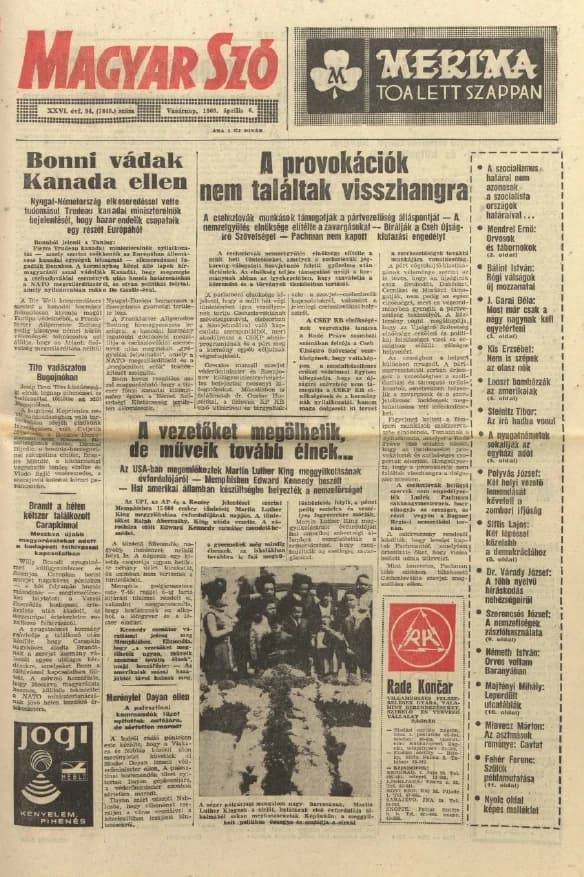 Magyar Szó, 26. évf. 1969. március 6. 94. sz.