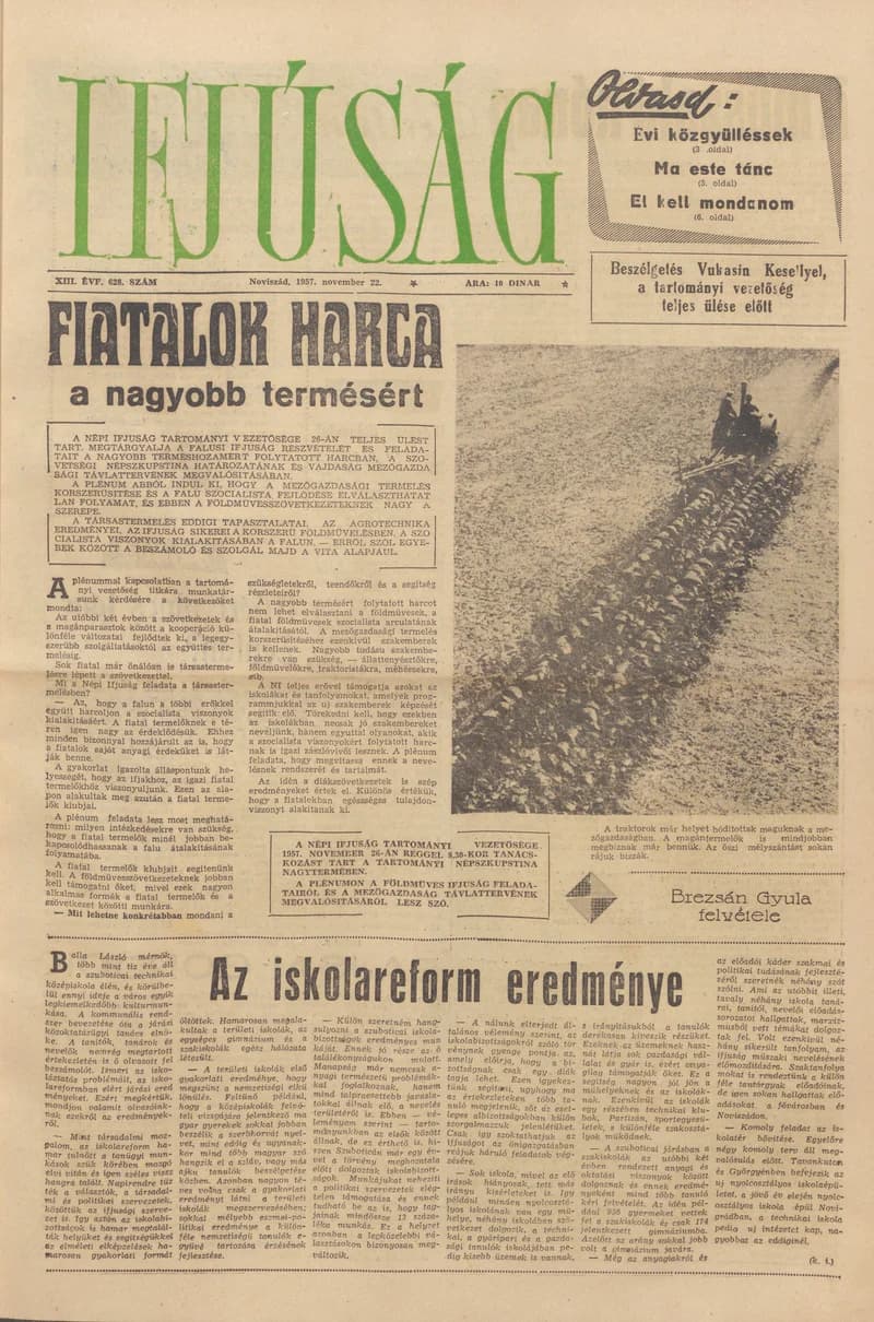 Ifjúság, 13. évf. 1957. november 22. 629. sz.