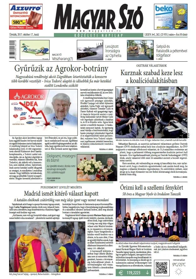 Magyar Szó, 74. évf. 2017. október 17. 242. sz. 1–20. oldal