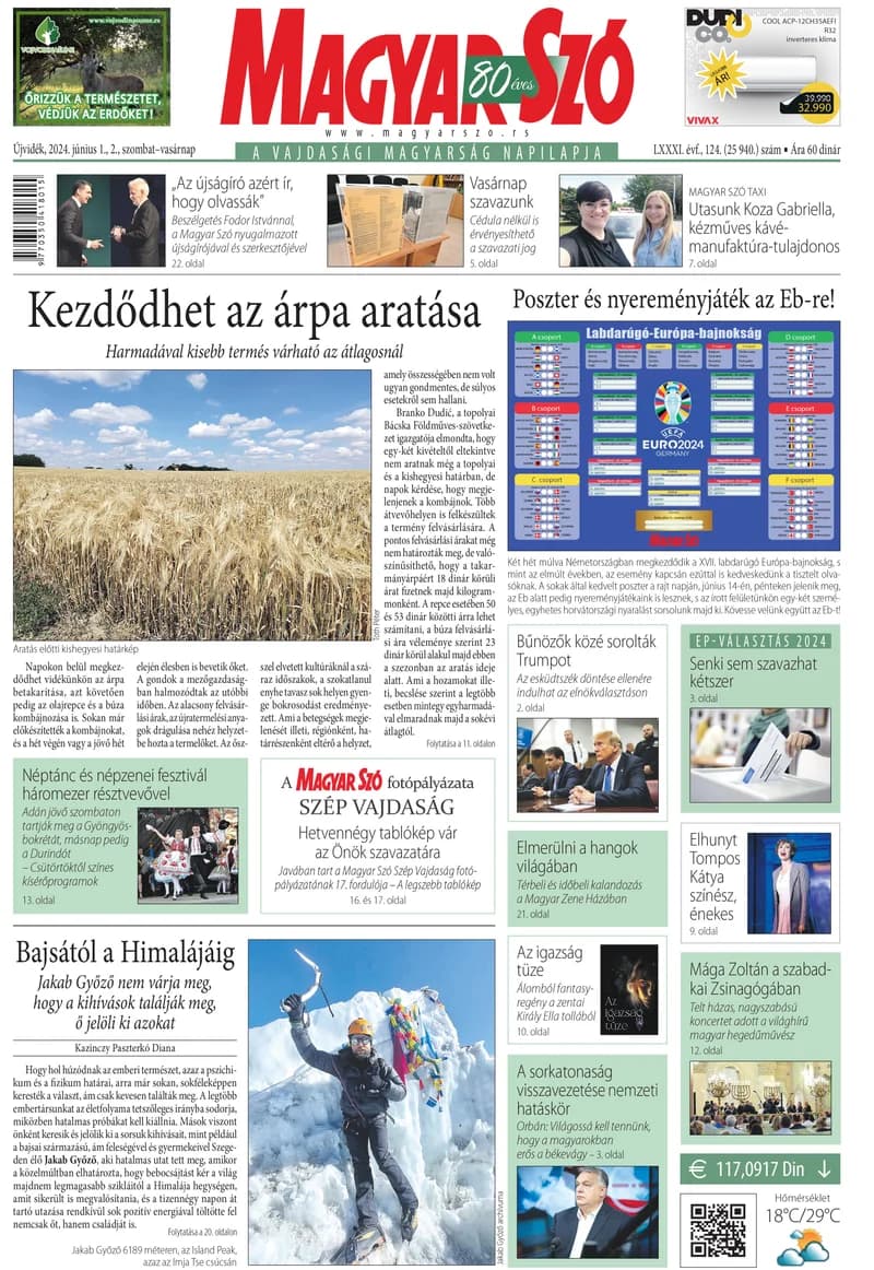 Magyar Szó, 81. évf. 2024. június 1. – 2. 124. sz. 1–32. oldal