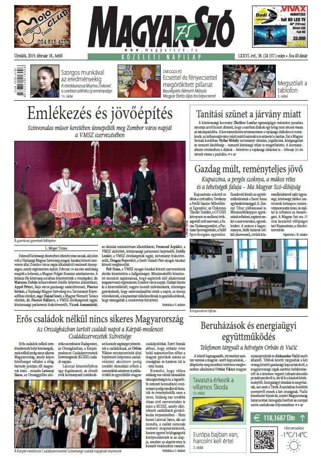 Magyar Szó, 76. évf. 2019. február 18. 38. sz. 1–20. oldal