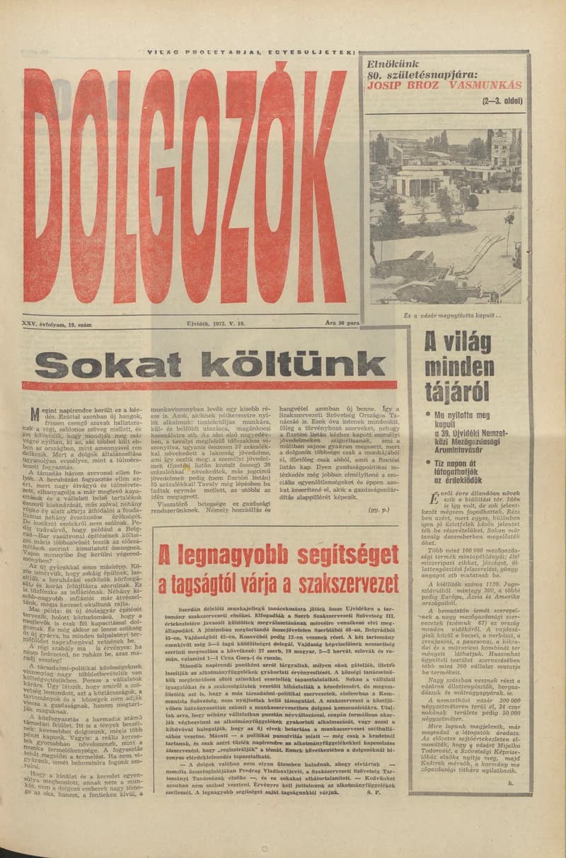Dolgozók, 26. évf. 1972. május 12. 19. sz.