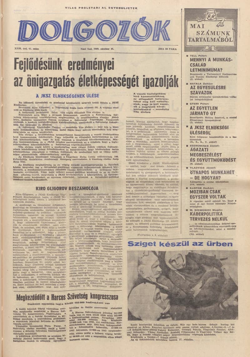 Dolgozók, 23. évf. 1969. október 17. 41. sz.