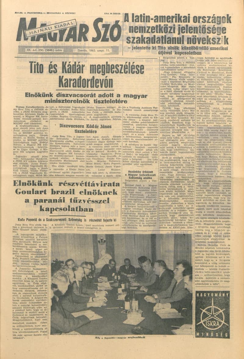 Magyar Szó, 20. évf. 1963. szeptember 11. 250. sz. 1–14. oldal