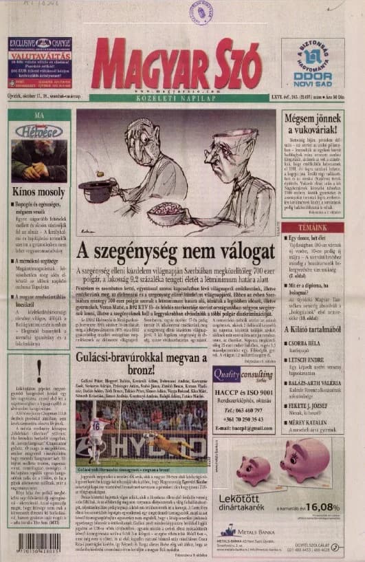 Magyar Szó, 66. évf. 2009. október 17. – 18. 243. sz. 1–52. oldal