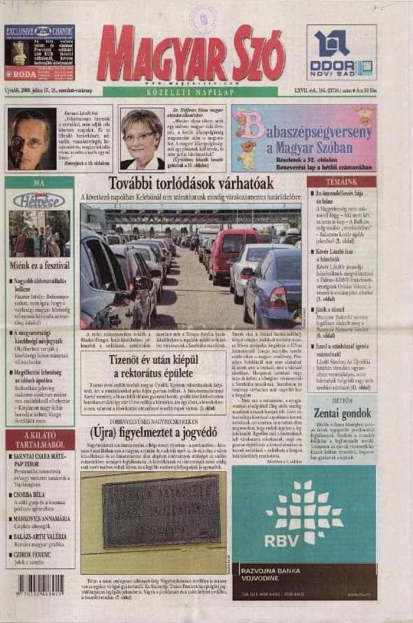 Magyar Szó, 67. évf. 2010. július 17. – 18. 164. sz. 1–44. oldal