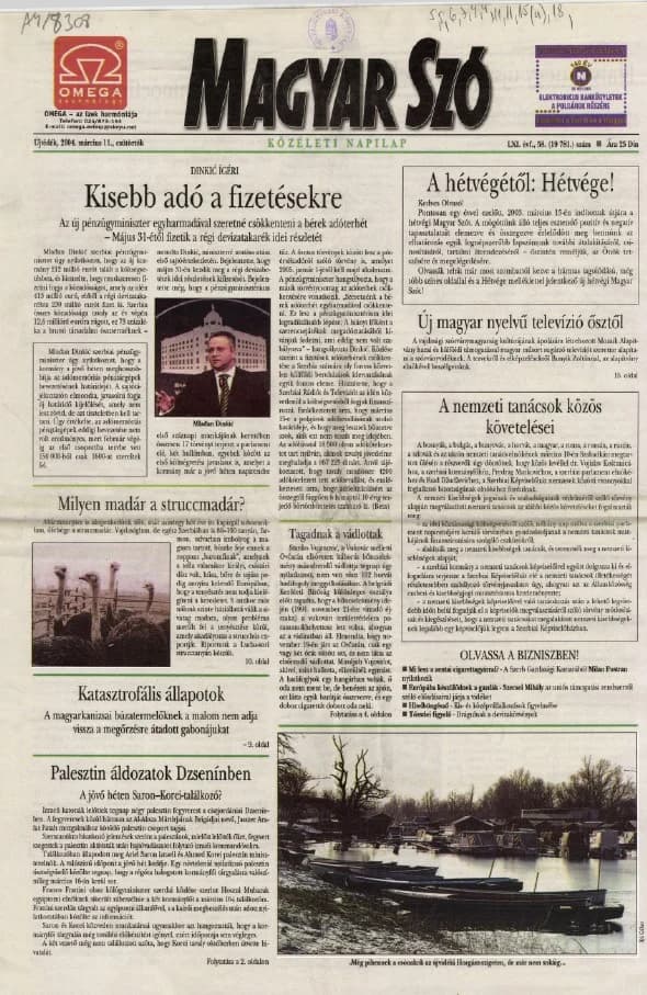 Magyar Szó, 61. évf. 2004. március 11. 58. sz. 1–20. oldal
