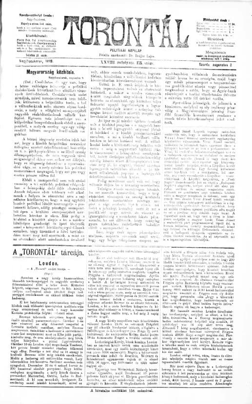 Torontál, 28. évf. 1899. augusztus 2. 175. sz.