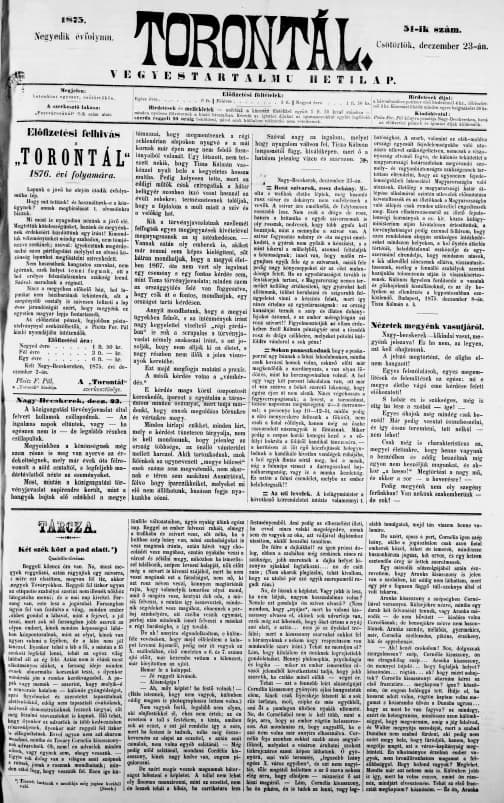Torontál, 4. évf. 1875. december 23. 51. sz.
