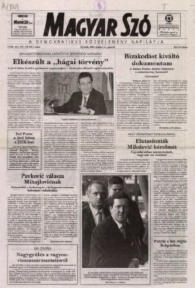 Magyar Szó, 58. évf. 2001. június 15. 137. sz. 1–16. oldal