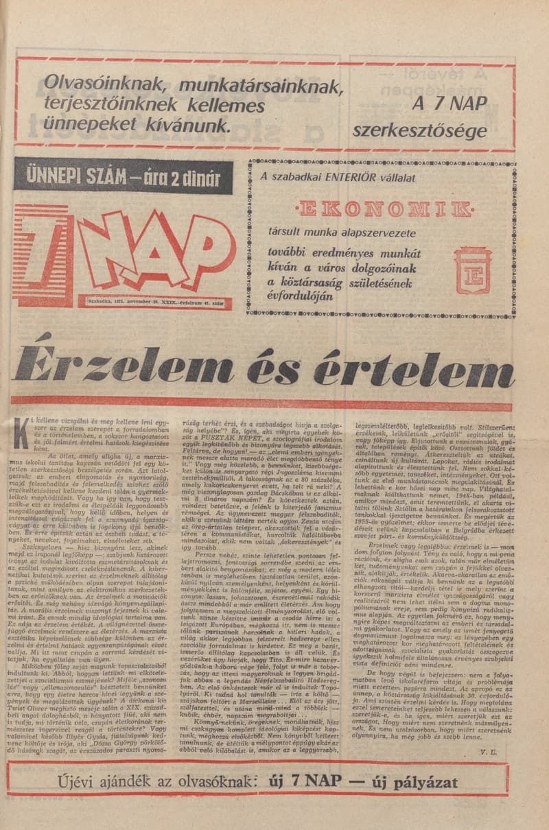 7 Nap, 30. évf. 1975. november 28. 47. sz. 1–32. oldal