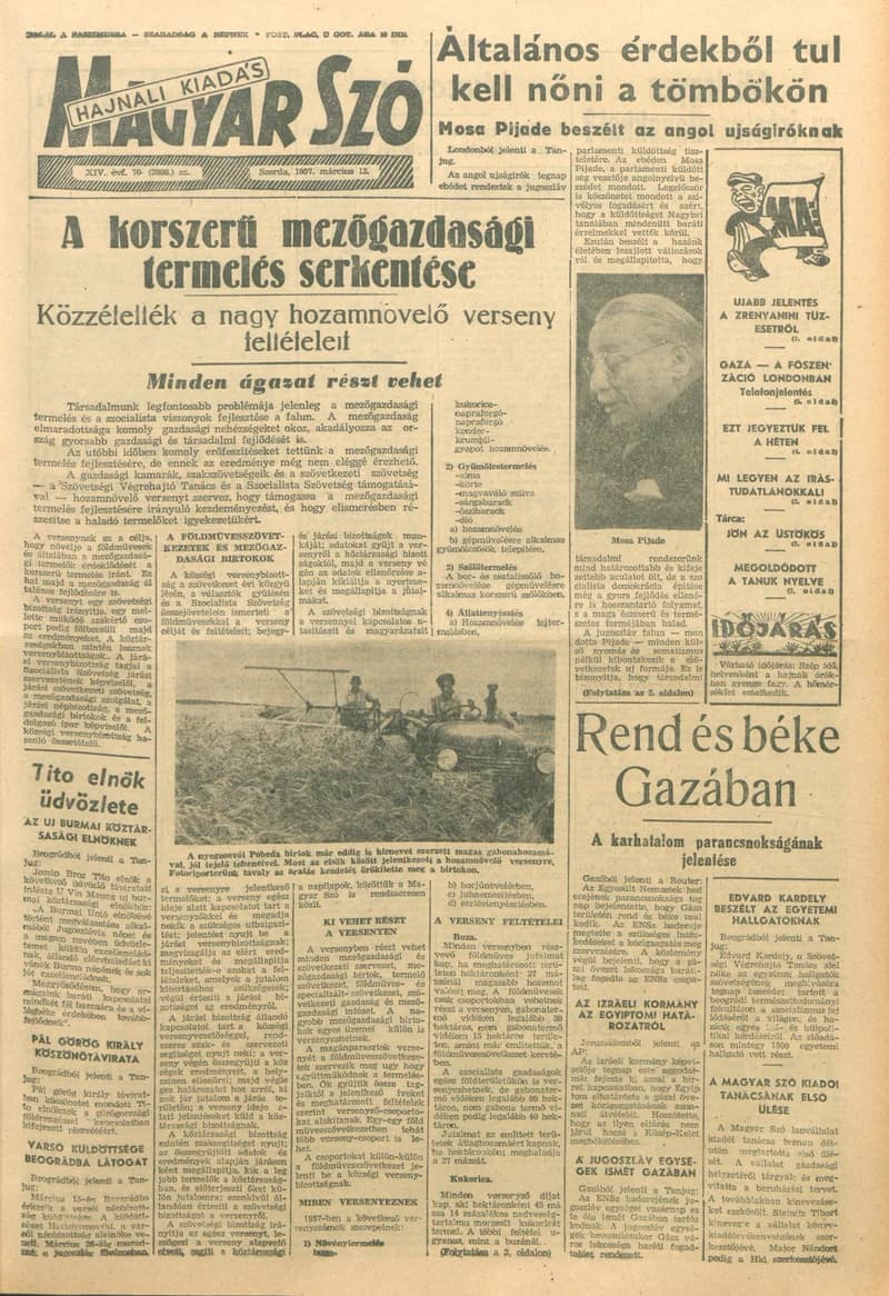 Magyar Szó, 14. évf. 1957. március 13. 70. sz. 1–14. oldal