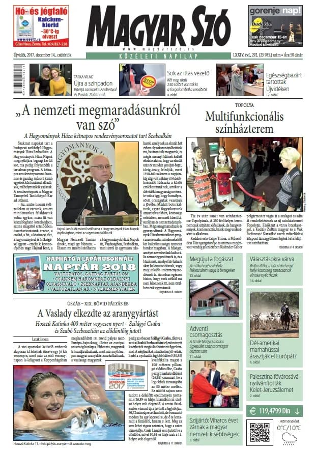 Magyar Szó, 74. évf. 2017. december 14. 292. sz. 1–20. oldal