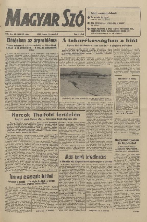 Magyar Szó, 42. évf. 1985. január 12. 10. sz. 1–24. oldal